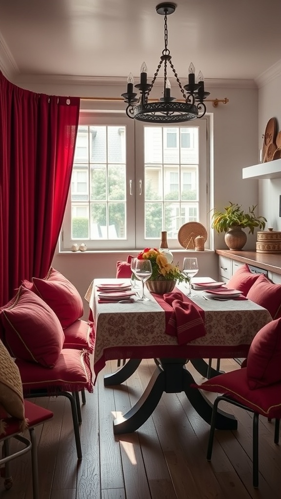 mixing textures with red fabrics