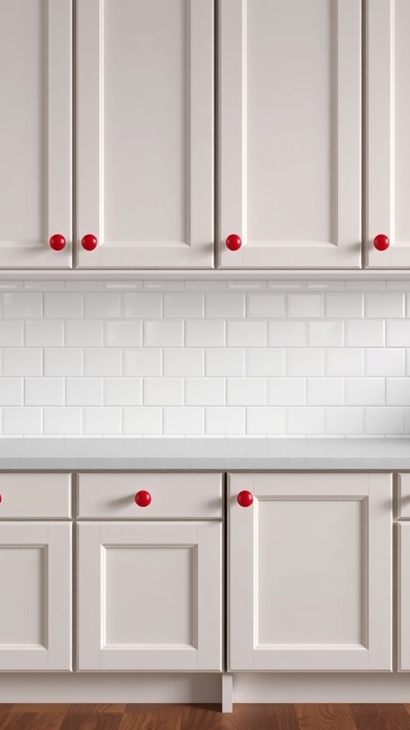 using red in kitchen hardware