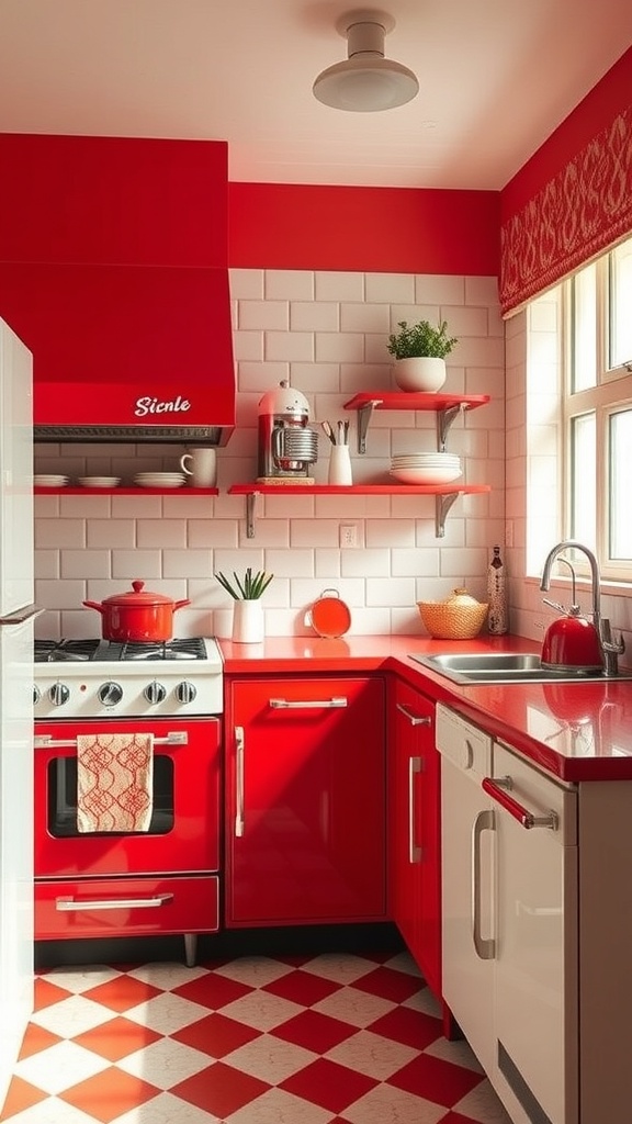creating a retro vibe with red