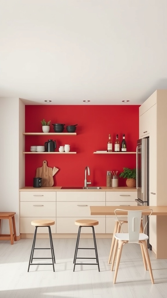 accent walls with red paint