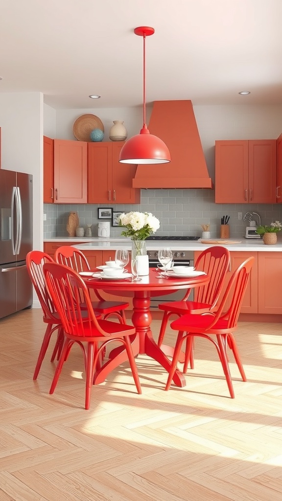 red dining sets for a cohesive look