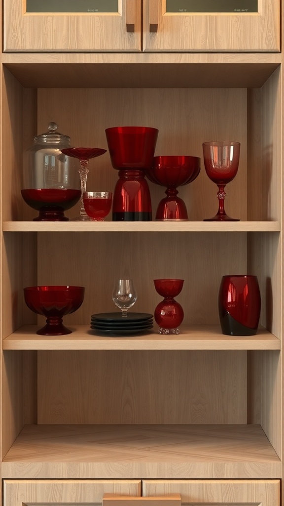 red glassware for a touch of elegance