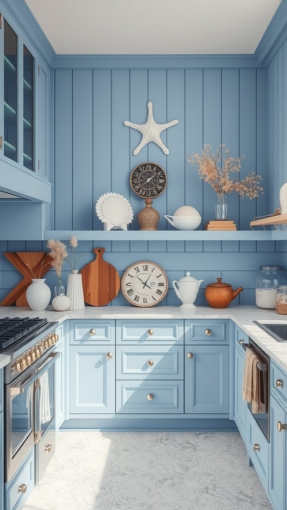 Nautical blue kitchen accents