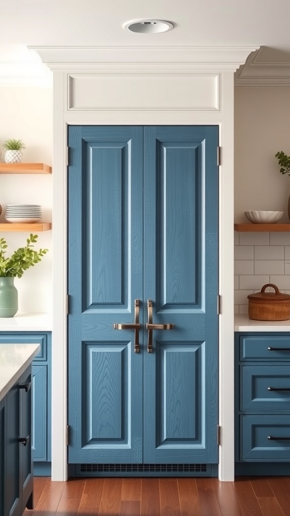 Denim blue pantry doors