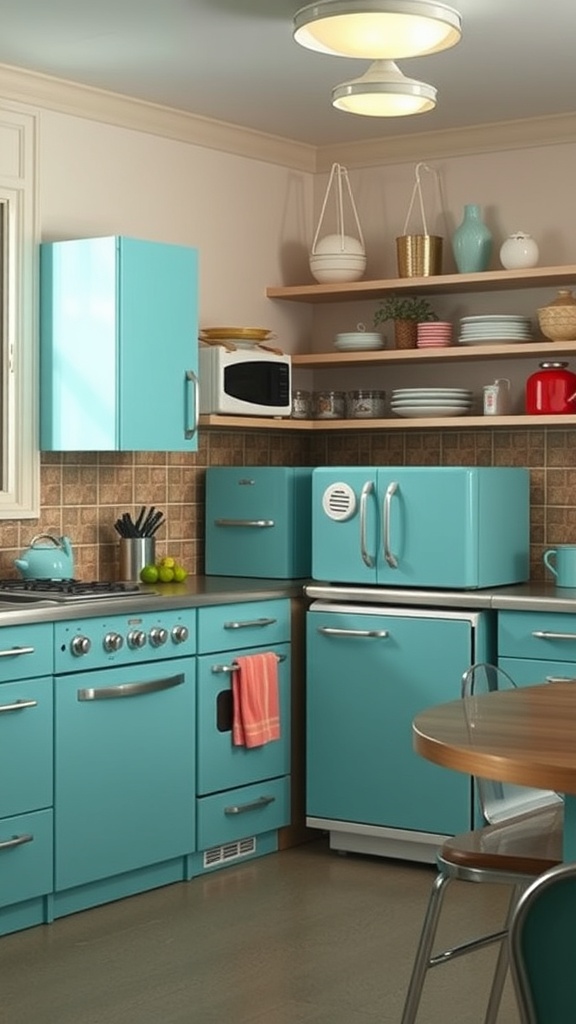 Aqua blue kitchen appliances
