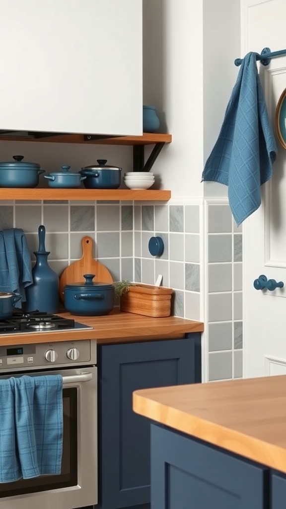 Slate blue kitchen accessories