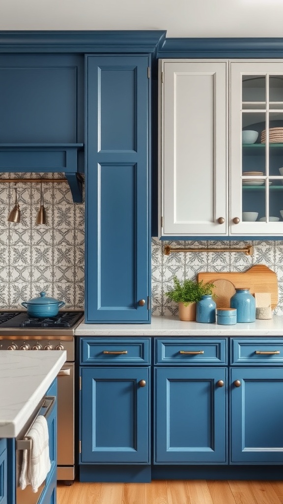 Marine blue cabinet hardware