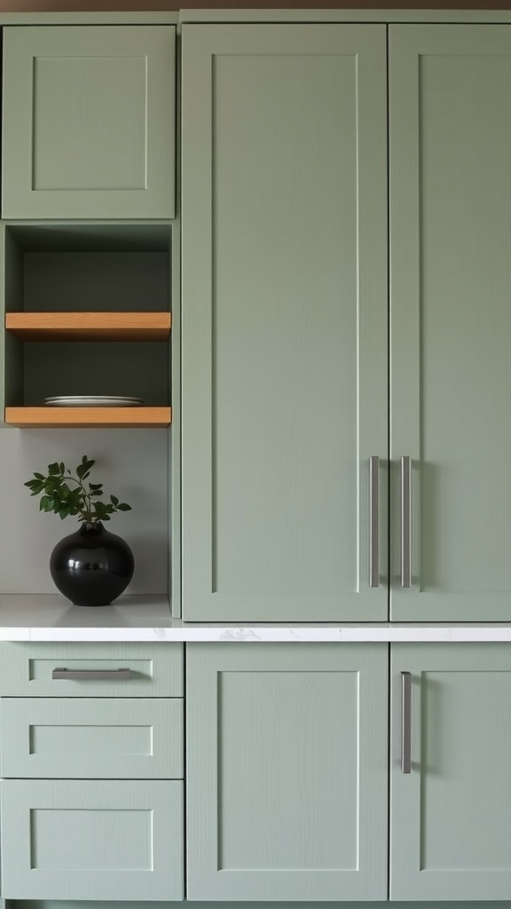textured finishes in sage green