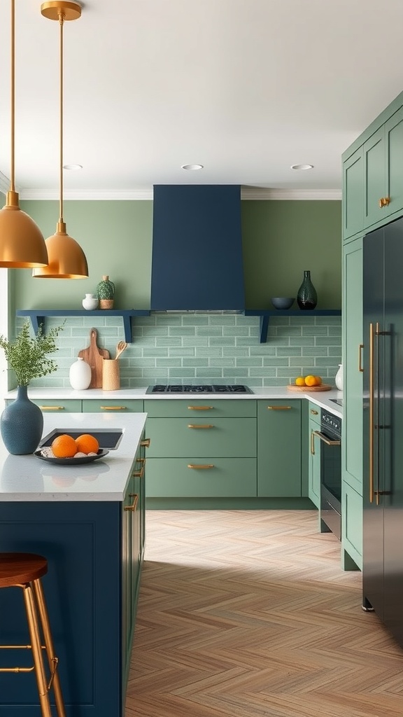 contrasting colors with sage green