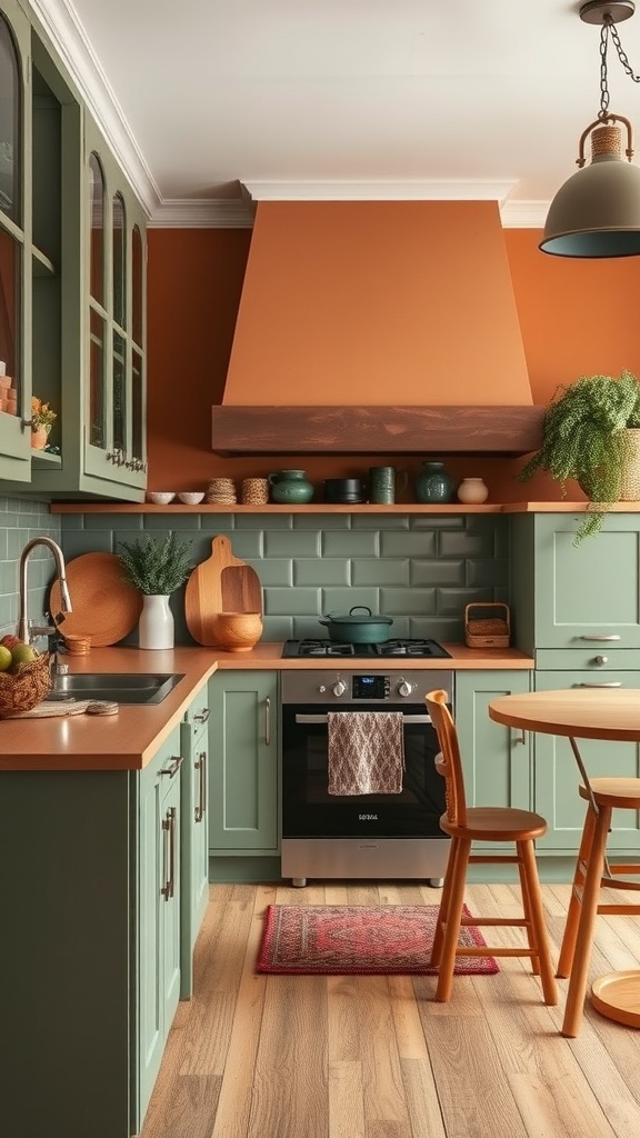 sage green and earthy tones