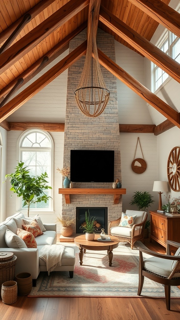 rustic wooden beams