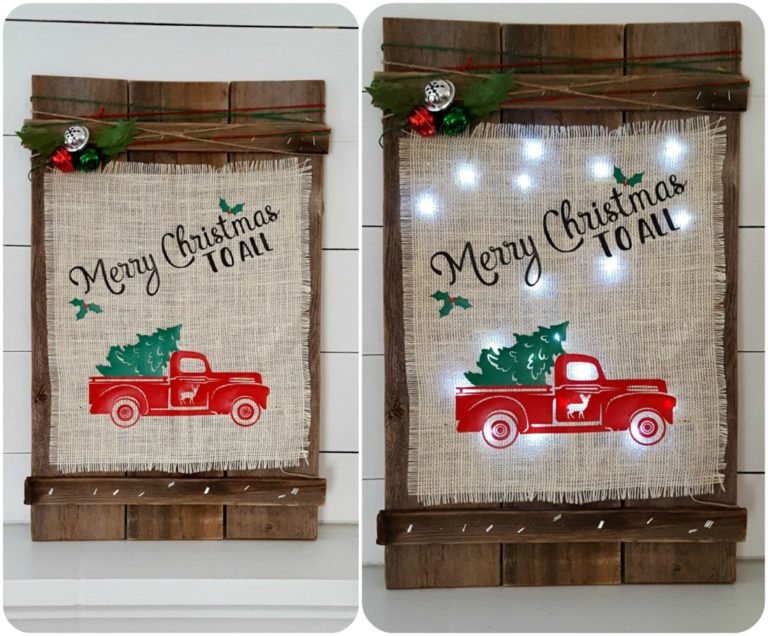 Rustic Burlap Holiday Sign