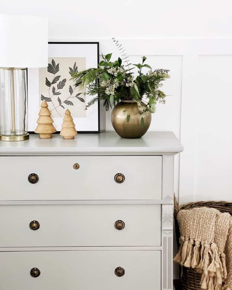 Neutral Gray Dresser Winter Styling