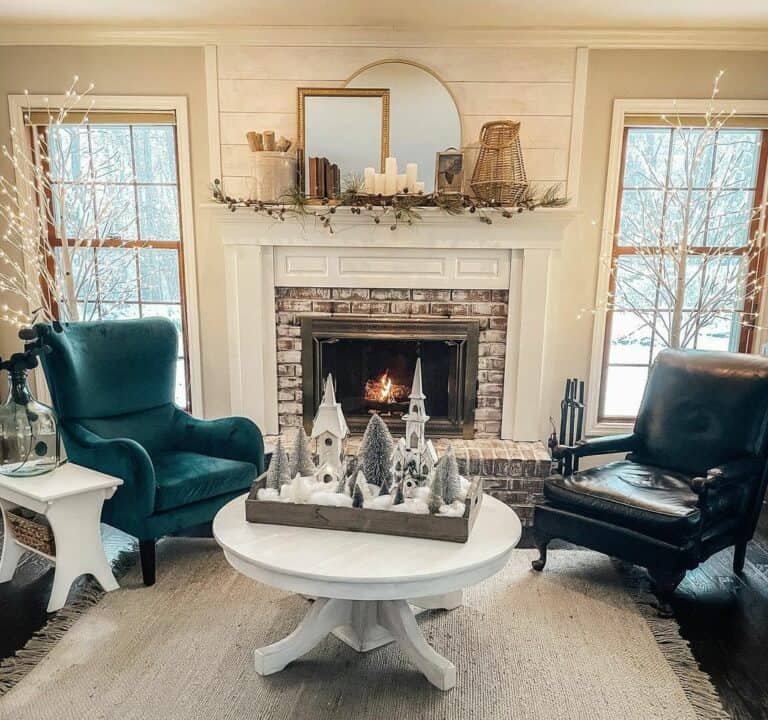 Winter Mantel with Natural Accents