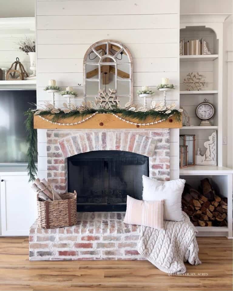 Earthy Wood Mantel Decorations