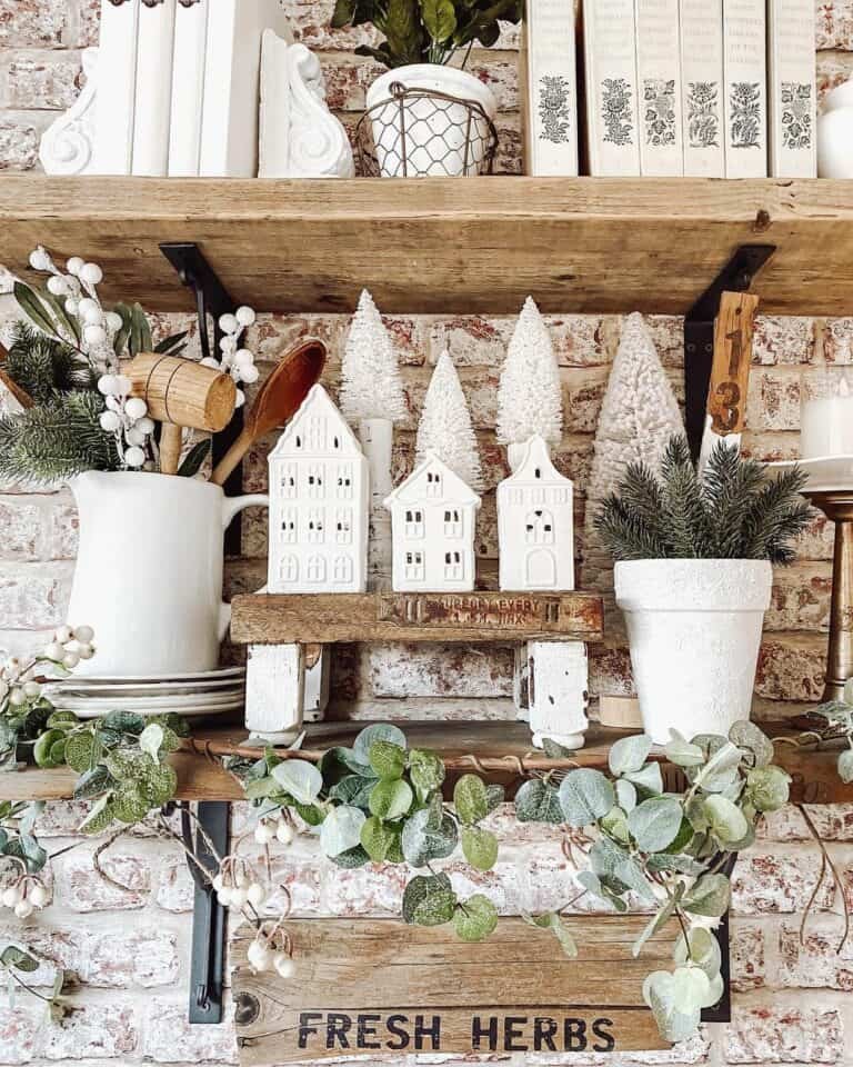 Cozy Wooden Farmhouse Shelves