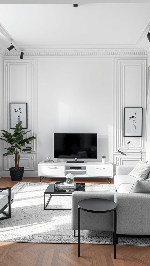 monochrome living room decor