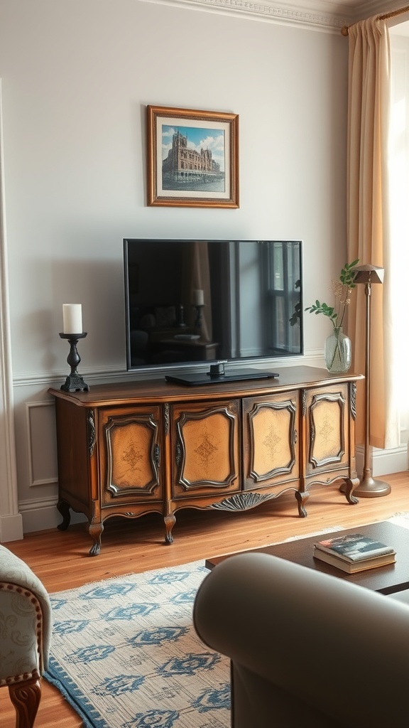 vintage console table for tv