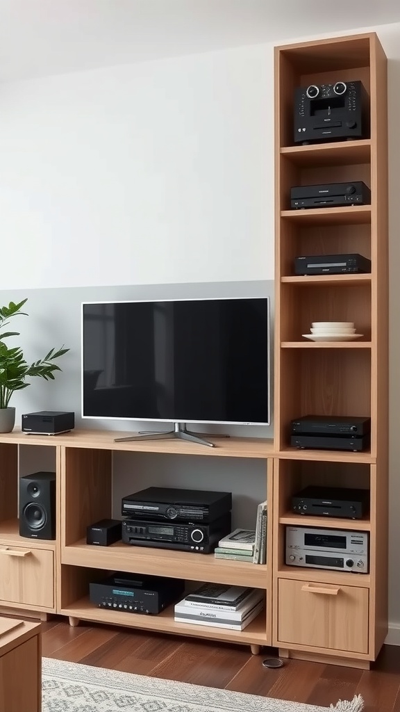 custom shelving for media accessories