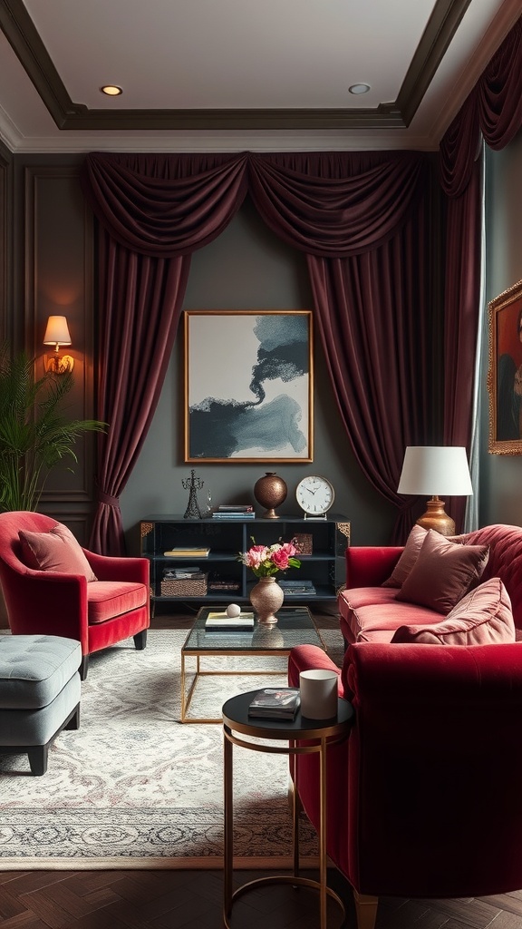 luxurious textiles in living room