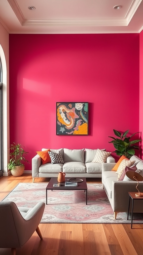 colorful accent wall
