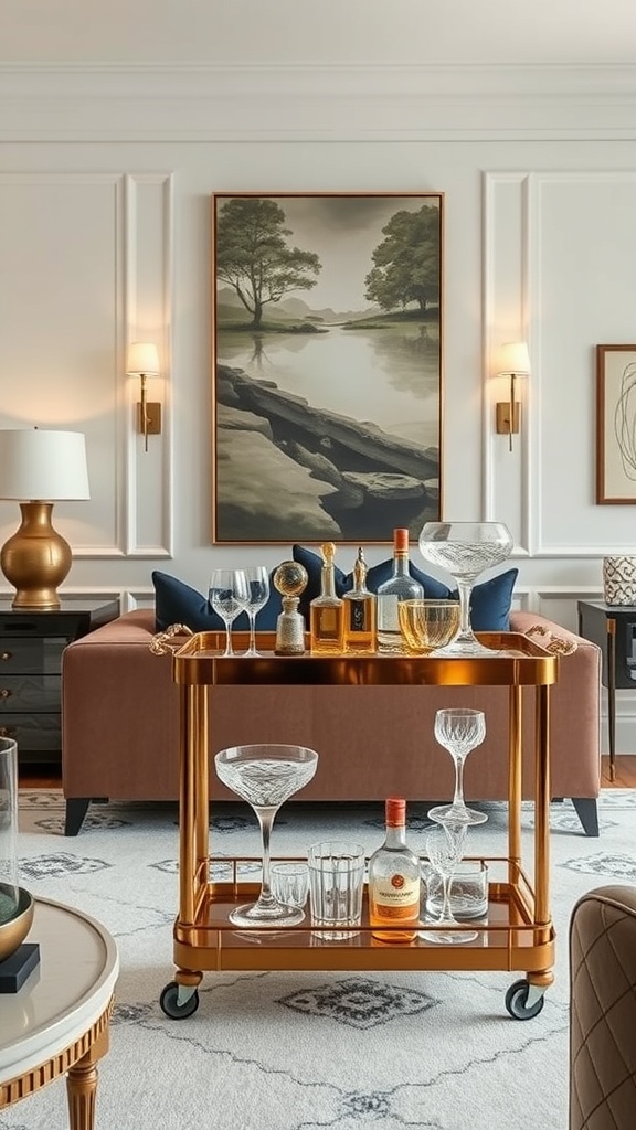 elegant bar cart