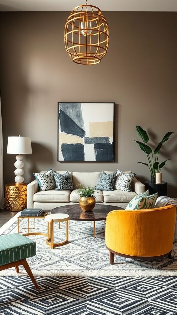 geometric patterns in living room