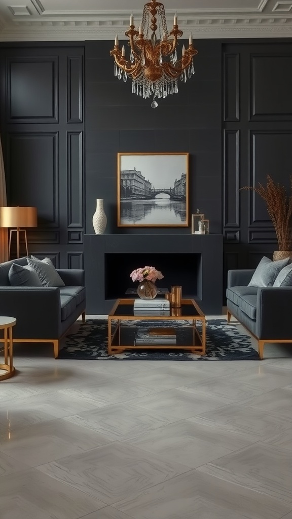 sophisticated dark grey highlights