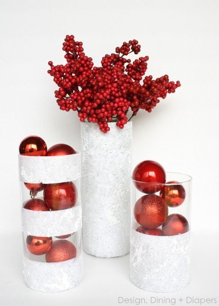 Frosted Glass Vase Centerpieces