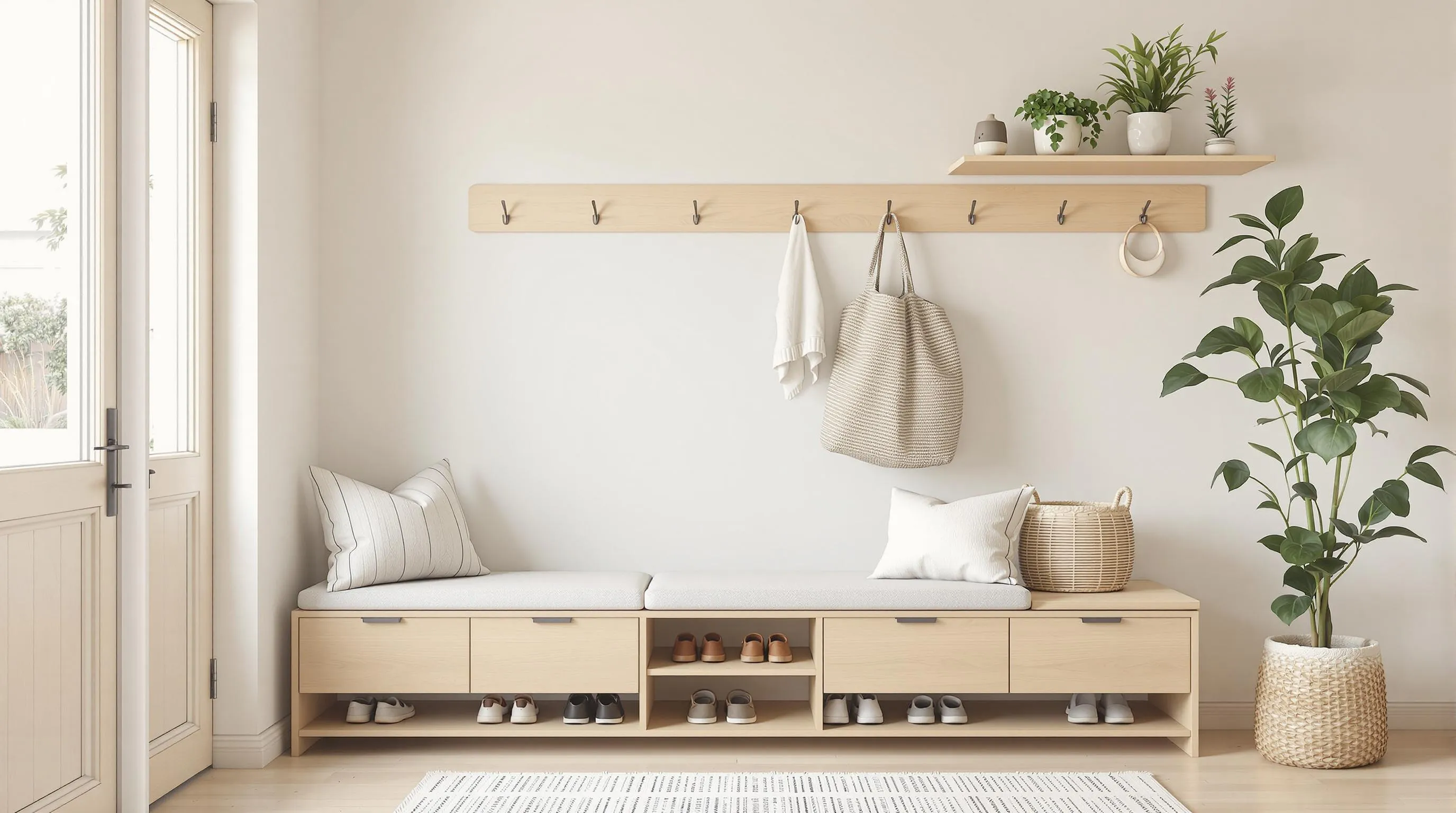 Space-Saving Japandi Entryway Ideas