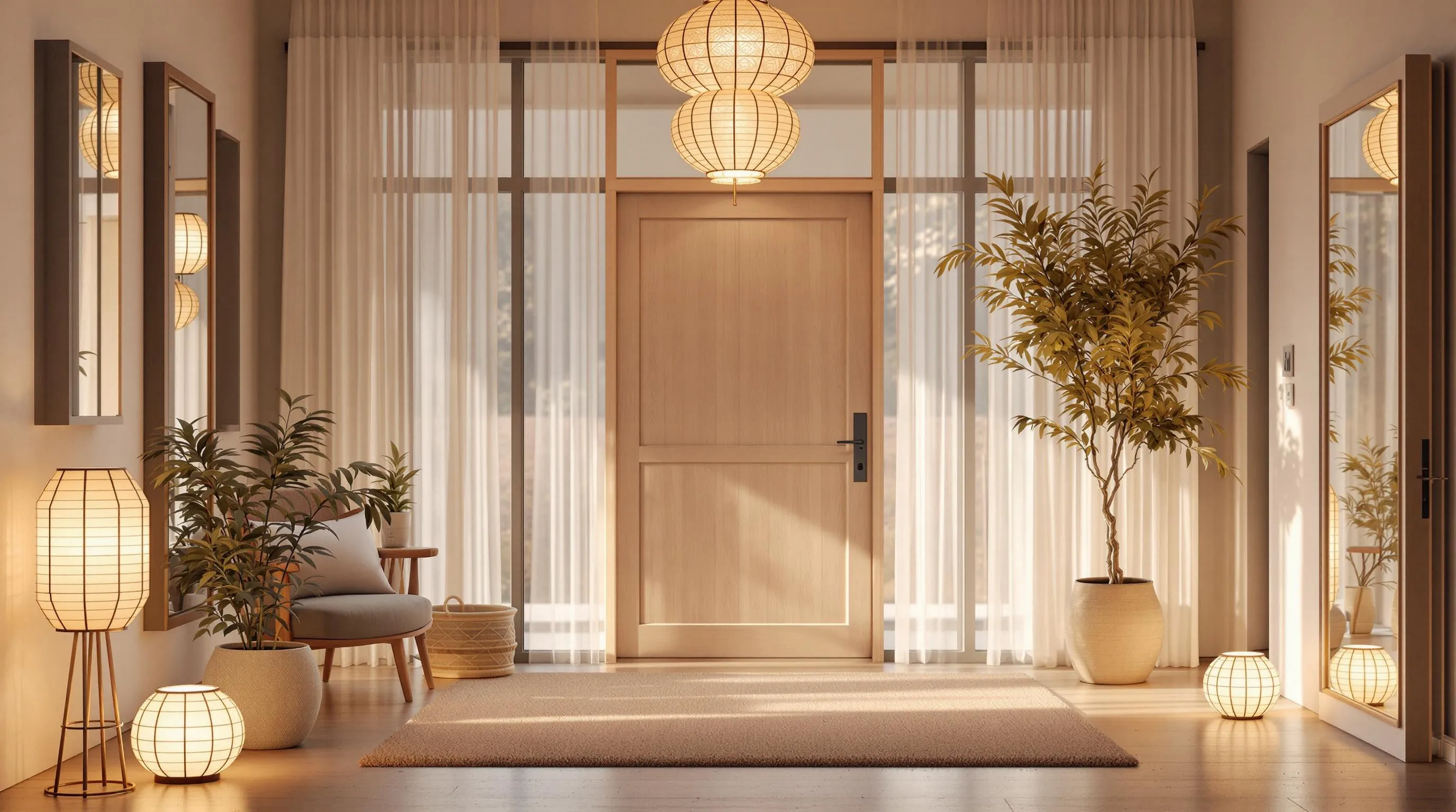 Japandi Entryway Lighting Ideas