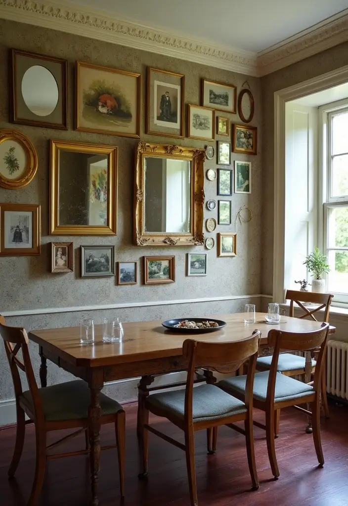 Vintage Dining Room with Gallery Wall