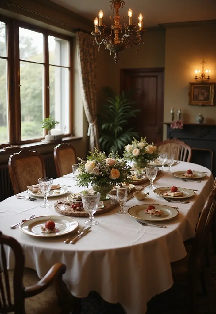 Vintage Dinner Party Setup