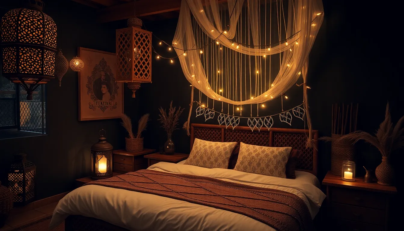 Lighting Ideas for Dark Boho Bedroom Mystical Lighting for Dark Boho Bedroom
