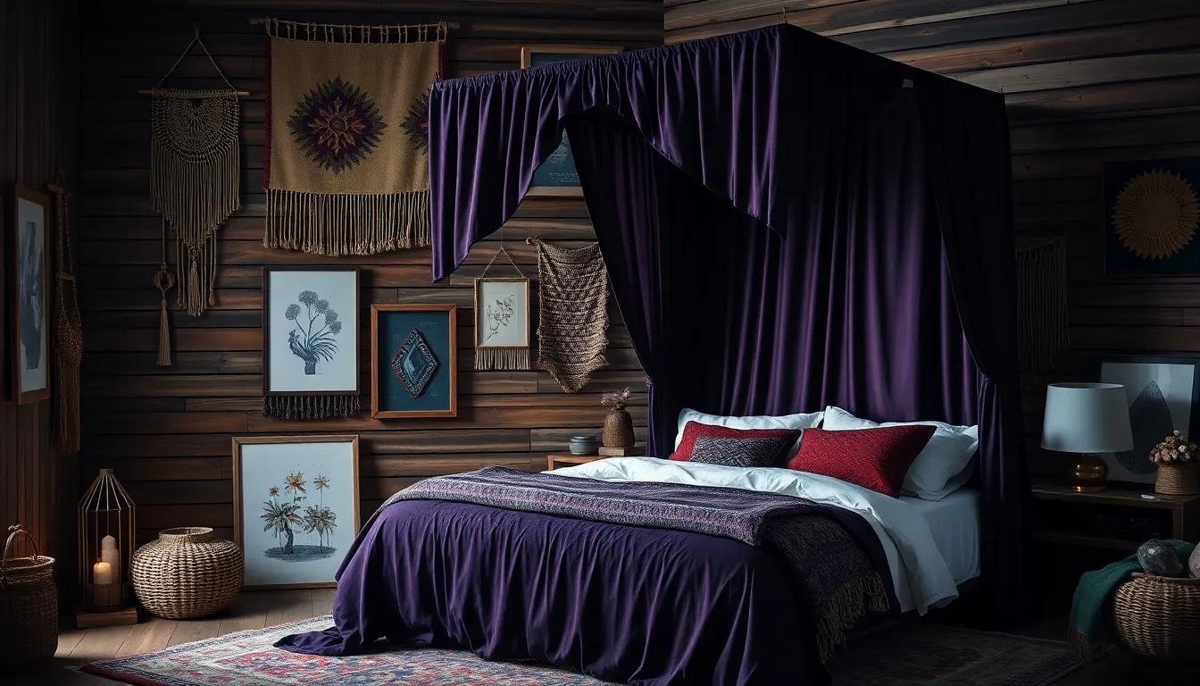 Wall Treatment Ideas for Dark Boho Bedroom Bohemian Wall Treatments