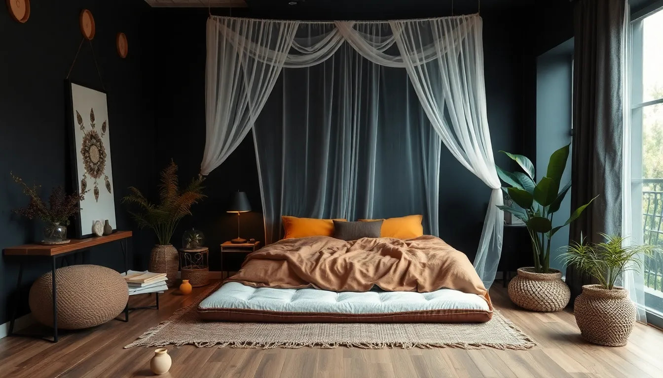 Dark Boho Bedroom Layout Ideas Space Maximizing Layouts for Dark Boho Bedroom