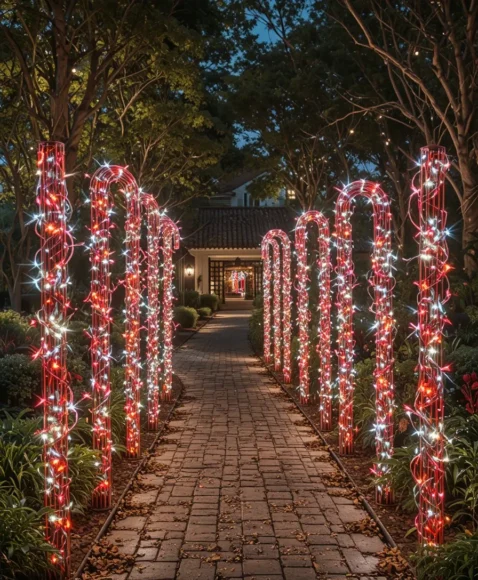 Candy Cane Pathway Lights