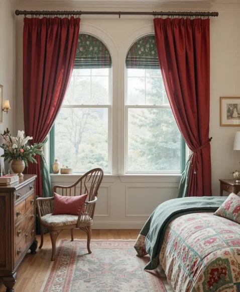 Red and Green Curtains