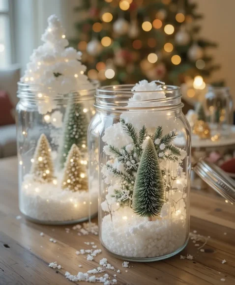 DIY Snow Mason Jars