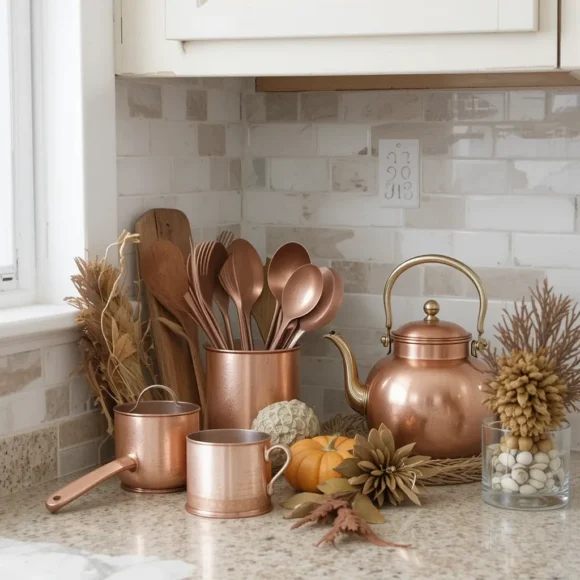 Display Copper Kitchenware as Decorative Accents