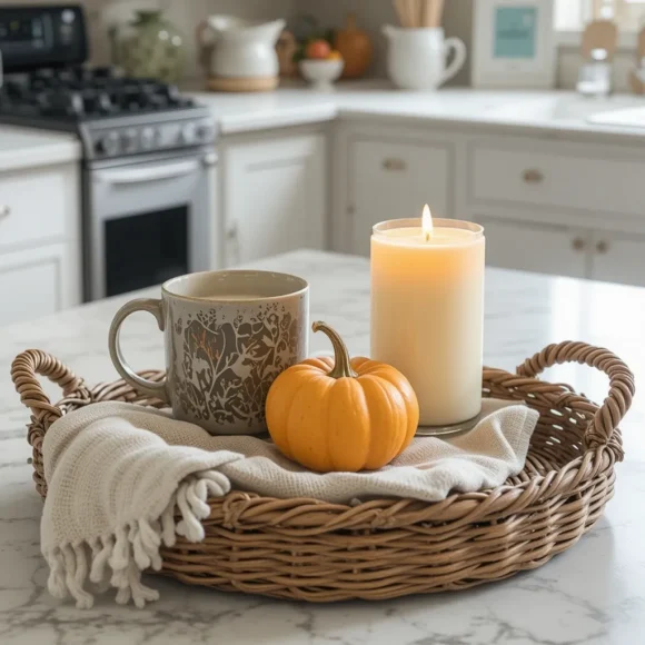 Layer Items on a Wicker Tray for a Polished Look