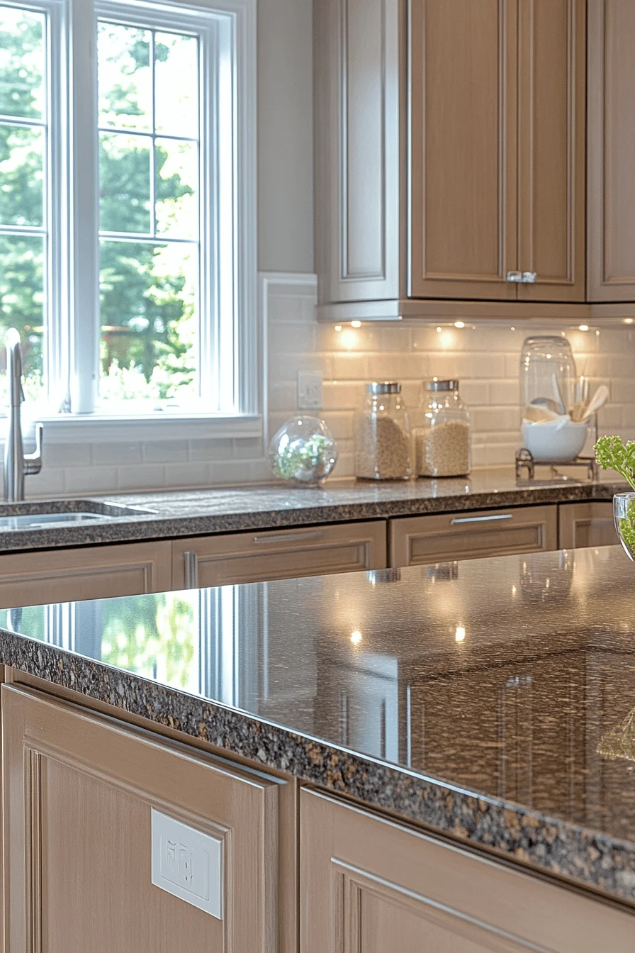 brown granite countertops