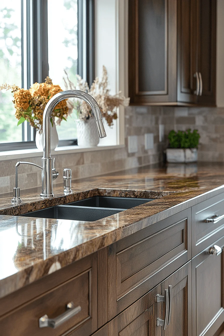 brown granite countertops