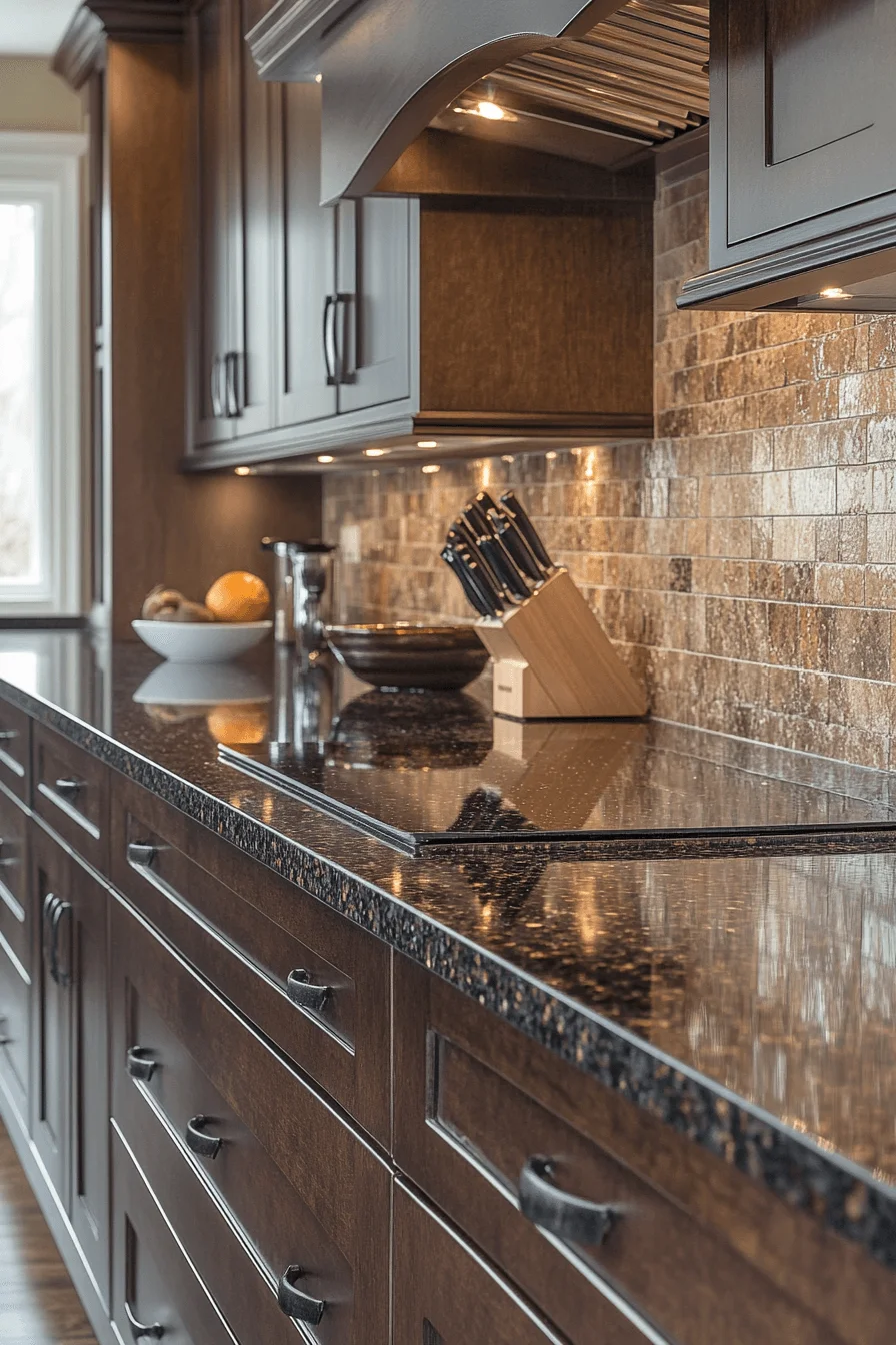 brown granite countertops