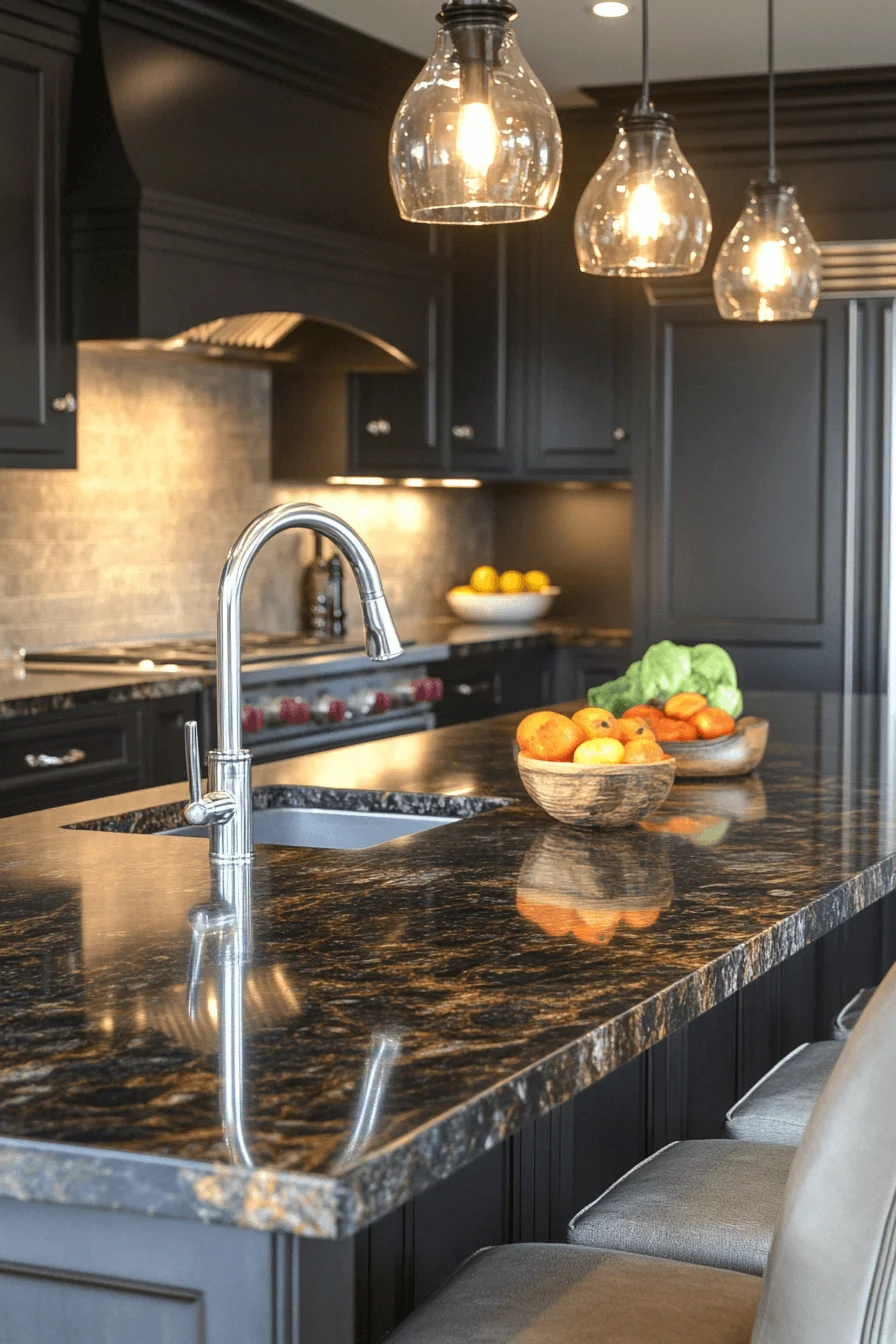 brown granite countertops