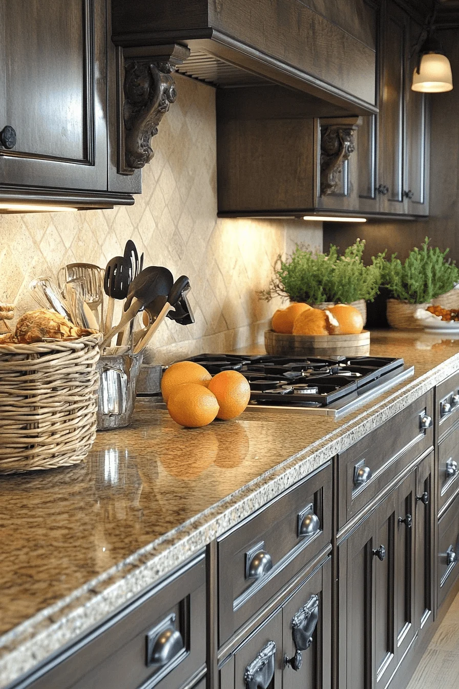 brown granite countertops