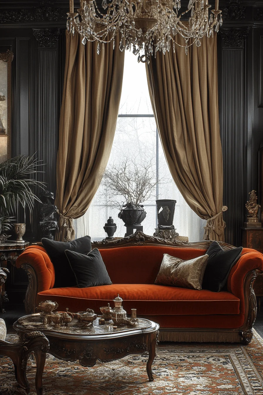 rust couch living room ideas