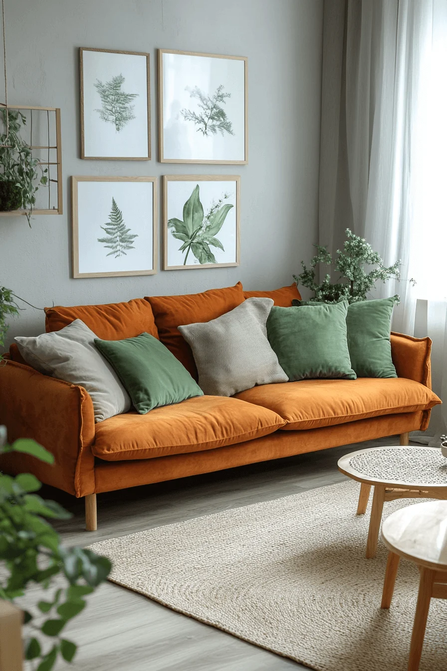 rust couch living room ideas