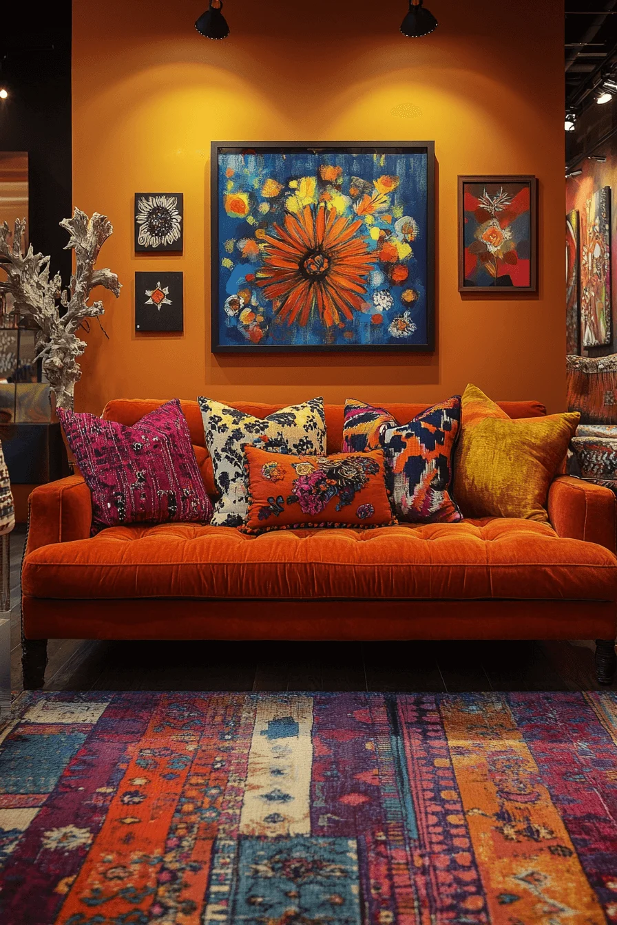 rust couch living room ideas