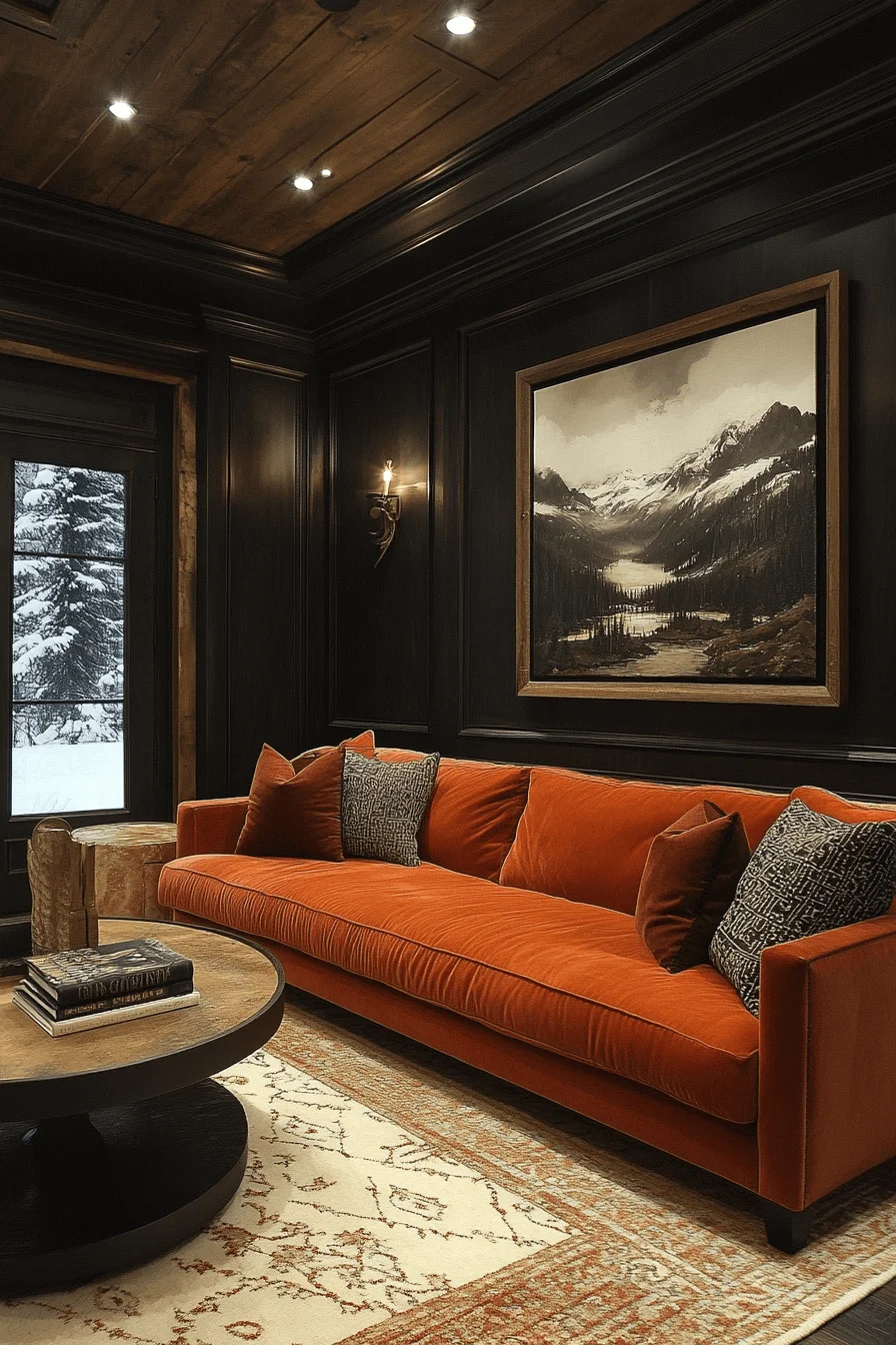 rust couch living room ideas